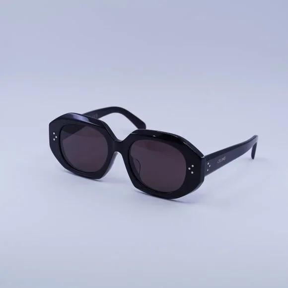 Celine CL40319F 01Y Sunglasses Shiny Black Oval Frame  display picture 1